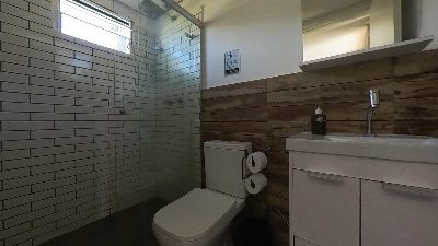 Banheiro do Flat da Família — Flat da Família Villela Stay Lago Sul Brasília DF
